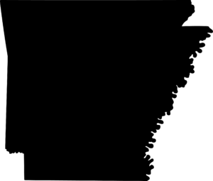 Silhouette image of the State of Arkansas that links to the AAGSNC Arkansas Discussion Group