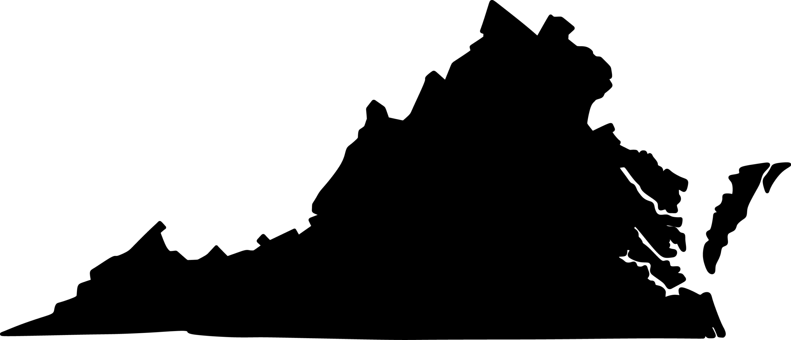 Silhouette image of the State of Virginia that links to the AAGSNC Virginia Discussion Group